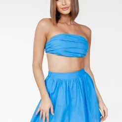 Charcoal Clothing Brooks Crop Top (Blue)