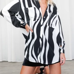 Charcoal Clothing Sets + Co-ords Zita Shirt (Black/White)