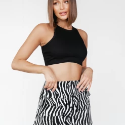 Into Fashions Nia Mini Skirt (Zebra)
