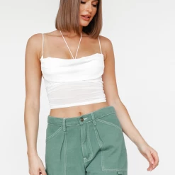 Sweet Acciacia Hunter Crop Top (White) New Arrivals