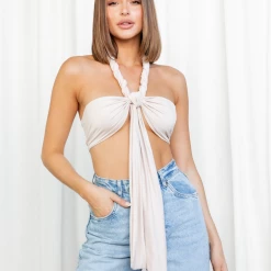 8 Birdies Milana Wrap Top (Beige)