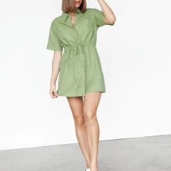 Into Fashion Callan Mini Dress (Green) New Arrivals