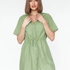 Into Fashion Callan Mini Dress (Green) New Arrivals