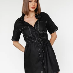 Into Fashion New Arrivals Callan Mini Dress (Black)