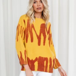 Charcoal PD Tops Ashtyn Knit Jumper (Mustard) 11 Charcoal PD Tops Ashtyn Knit Jumper (Mustard)