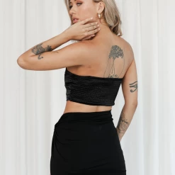 Luvalot Ayda Corset Crop Top (Black)