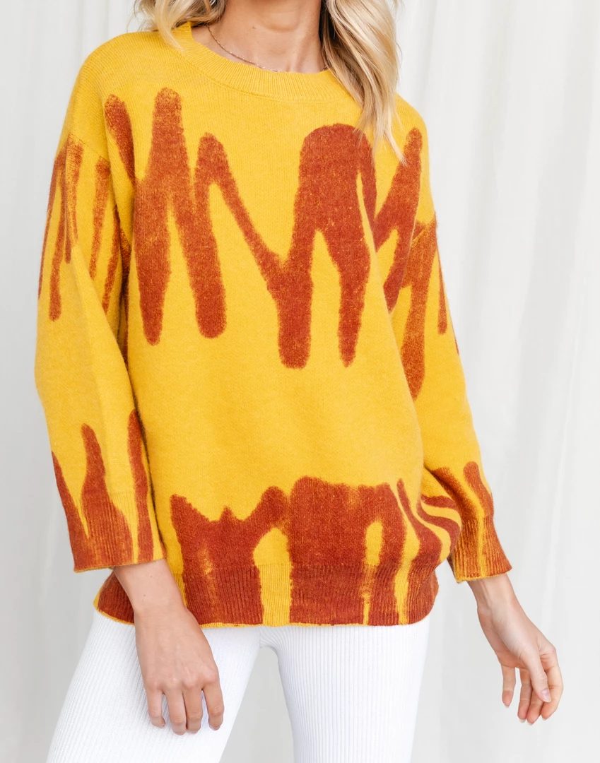 Charcoal PD Tops Ashtyn Knit Jumper (Mustard) 1 Charcoal PD Tops Ashtyn Knit Jumper (Mustard)