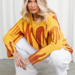 Charcoal PD Tops Ashtyn Knit Jumper (Mustard) 10 Charcoal PD Tops Ashtyn Knit Jumper (Mustard)