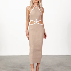Style State Ari Midi Dress (Beige) Dresses