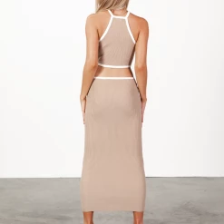 Style State Ari Midi Dress (Beige) Dresses