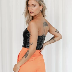 Luvalot Maller Strapless Crop Top (Black) New Arrivals