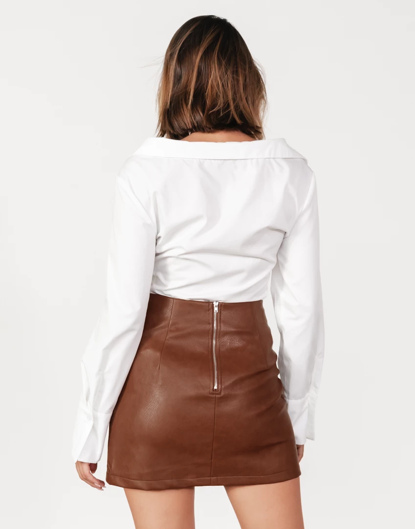 Style State Kinsley Mini Skirt (Brown) Bottoms 3 Style State Kinsley Mini Skirt (Brown) Bottoms