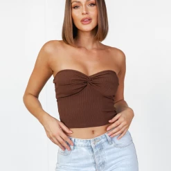 Into Fashions New Arrivals Lee Tube Top (Brown)