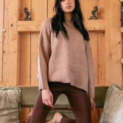 White Closet Carefree Knit Jumper (Brown) Jumpers & Cardigans
