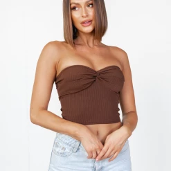 Into Fashions New Arrivals Lee Tube Top (Brown)