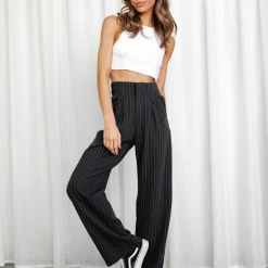 Charcoal Clothing New Girl Pants (Black Pinstripe)