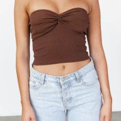 Into Fashions New Arrivals Lee Tube Top (Brown)