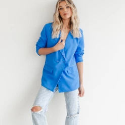 Into Fashion Haynes Blazer (Blue) New Arrivals