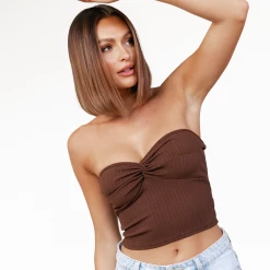 Into Fashions New Arrivals Lee Tube Top (Brown)