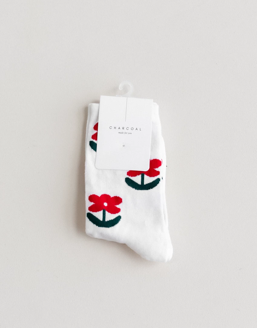 Charcoal Clothing Charcoal Exclusives Palmer Socks (White) 1 Charcoal Clothing Charcoal Exclusives Palmer Socks (White)