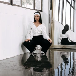 Charcoal Clothing New Arrivals Isla Button Up Shirt (White)