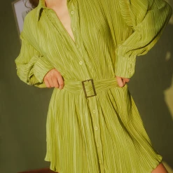 Charcoal Clothing Heart Of Gold Mini Dress (Green) New Arrivals