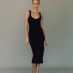 Charcoal Clothing Banks Midi Dress (Black)