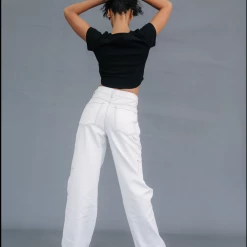 Charcoal Clothing New Arrivals Astrid Wide Leg Jeans (White)