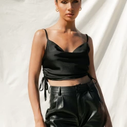 Yours Truly North Crop Top (Black)