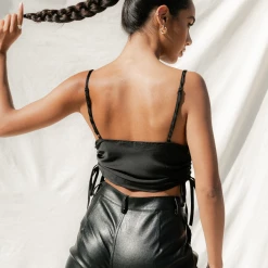 Yours Truly North Crop Top (Black)