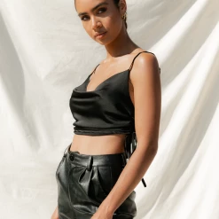 Yours Truly North Crop Top (Black)