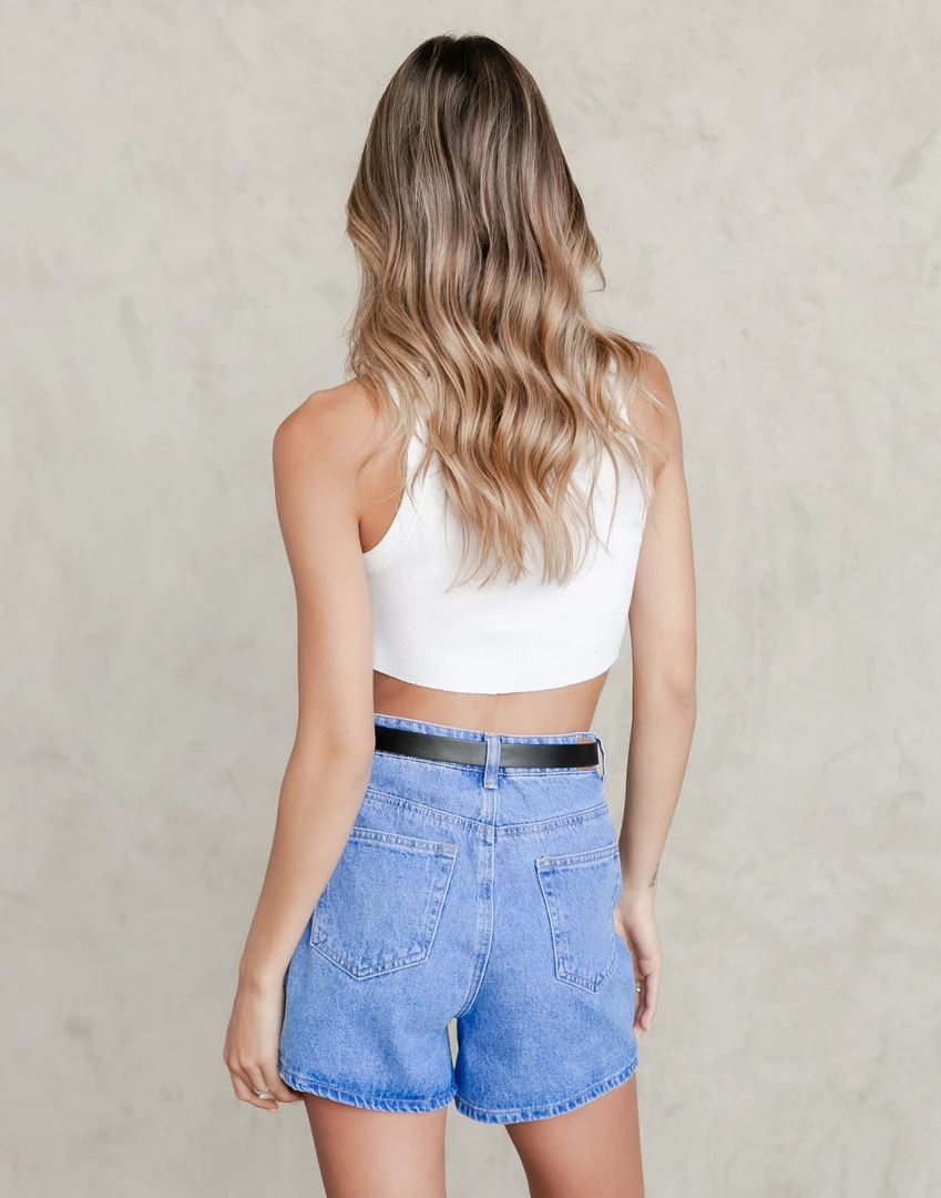 Country Denim Heart Line Denim Shorts (Mid Blue) Bottoms 4 Country Denim Heart Line Denim Shorts (Mid Blue) Bottoms