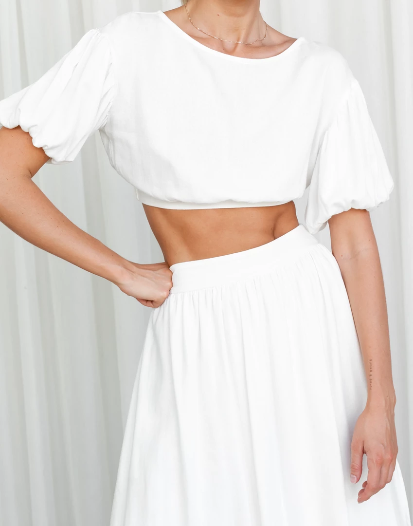 Pink Diamond Roselle Top (White) 2 Pink Diamond Roselle Top (White)