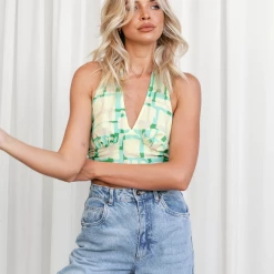 Mint Vanilla Summer Romance Halter Top (Yellow)