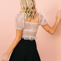 Red Berry Primrose Crop Top Tops