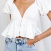 Pink Diamond Audrina Top (White) Tops