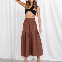 Thanne Up In The Clouds Midi Skirt (Rust)