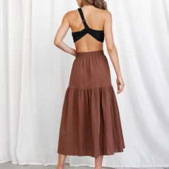 Thanne Up In The Clouds Midi Skirt (Rust)