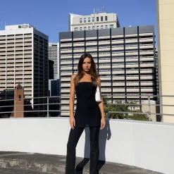 Charcoal Clothing New Arrivals Deadline Mesh Top (Black)