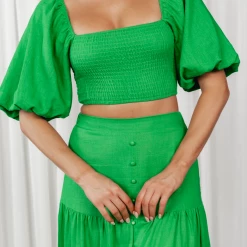 Thanne Sets + Co-ords Noha Top (Green)