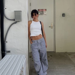 CHARCOAL Store Online 8 Miami Vice Pants (Navy Pinstripe) - By Lioness Bottoms