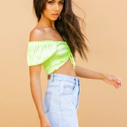 8 Birdies Bright Side Crop Top (Neon Green) Tops
