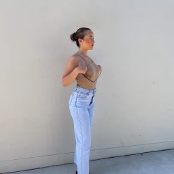 Charcoal Clothing Tops Summertime Bodysuit (Beige)