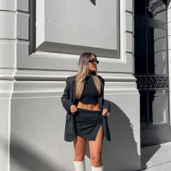 Charcoal Clothing Chloe Mini Skirt (Black)