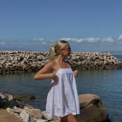 Charcoal Clothing Amalfi Mini Dress (White) Dresses