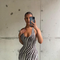 Redberry Myla Mini Dress (Brown Zebra) Dresses