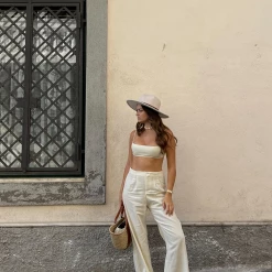 Charcoal Clothing Cairo Crop Top (Beige)