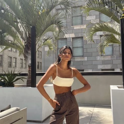 Charcoal Clothing Cairo Crop Top (Beige)