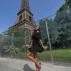 Charcoal Clothing New Arrivals Coraline Mini Dress (Black)