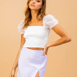 Blossom Juliana Crop Top (White)